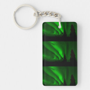 aurora-borealis green key ring
