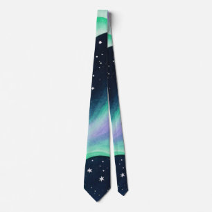 Aurora Borealis, Green & Purple pattern Tie