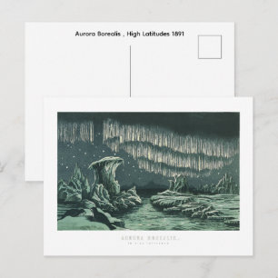 Aurora Borealis , High Latitudes 1891 Postcard