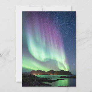 Aurora borealis holiday card
