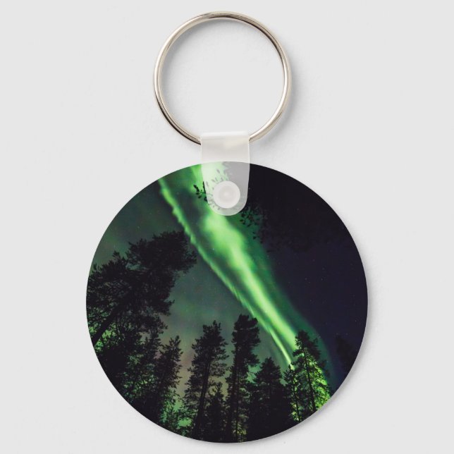 Aurora borealis in Finnish Lapland Key Ring (Front)