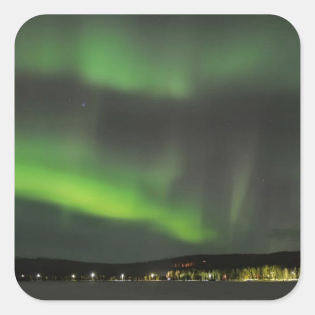 Aurora borealis in the sky sticker (Front)