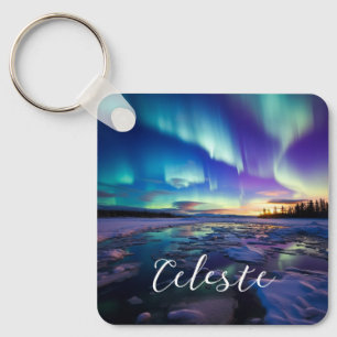 Aurora Borealis Iridescent Twilight Key Ring
