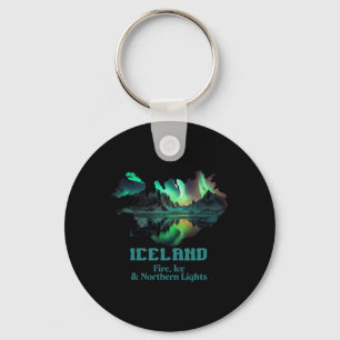 Aurora Borealis Island Nature Fire Ice Camping Hik Key Ring