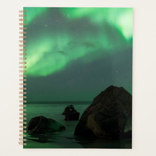 Aurora Borealis | Lofoten Beach Norway Planner (Front)