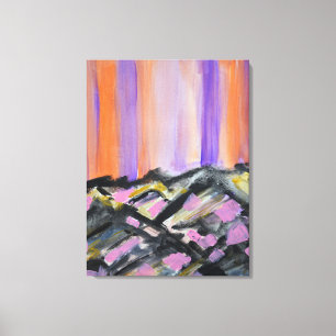 Aurora Borealis Mountain Landscape Canvas Print