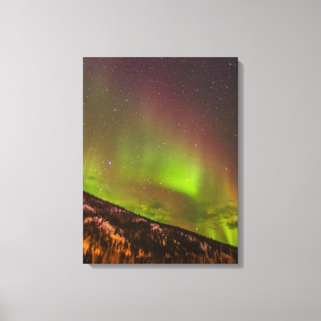 Aurora Borealis | Mountains Fairbanks Alaska Canvas Print (Front)