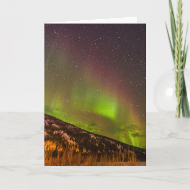Aurora Borealis | Mountains Fairbanks Alaska Card (Front)