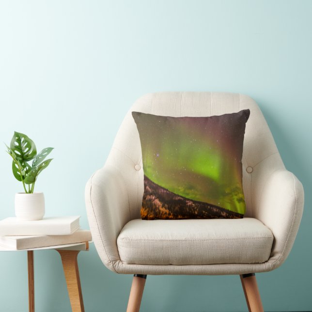 Aurora Borealis | Mountains Fairbanks Alaska Cushion (Chair)