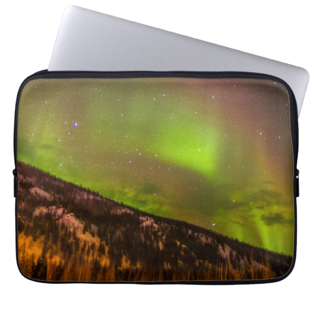 Aurora Borealis | Mountains Fairbanks Alaska Laptop Sleeve (Front)