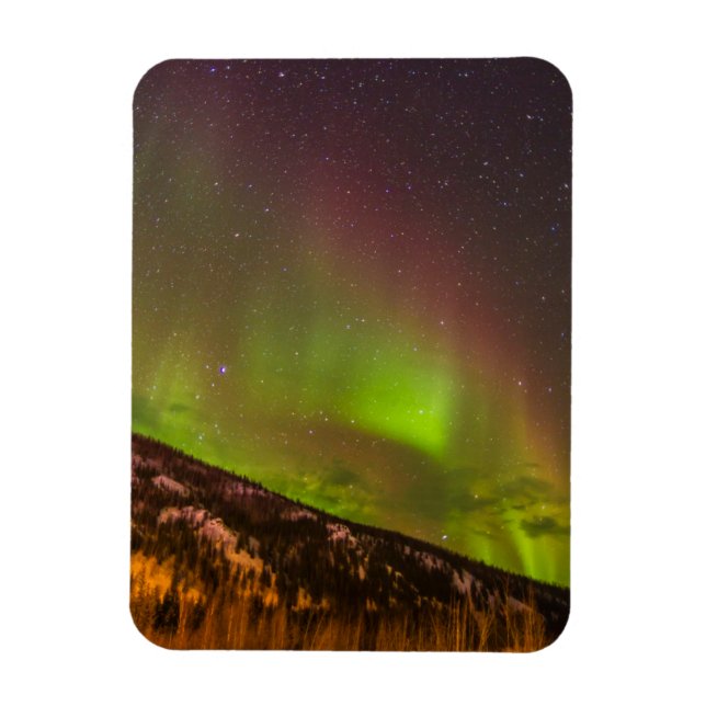 Aurora Borealis | Mountains Fairbanks Alaska Magnet (Vertical)
