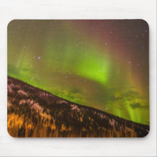 Aurora Borealis Mountains Fairbanks Alaska Mouse Mat