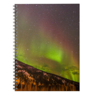 Aurora Borealis Mountains Fairbanks Alaska Notebook