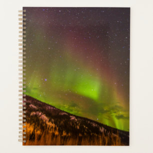 Aurora Borealis   Mountains Fairbanks Alaska Planner