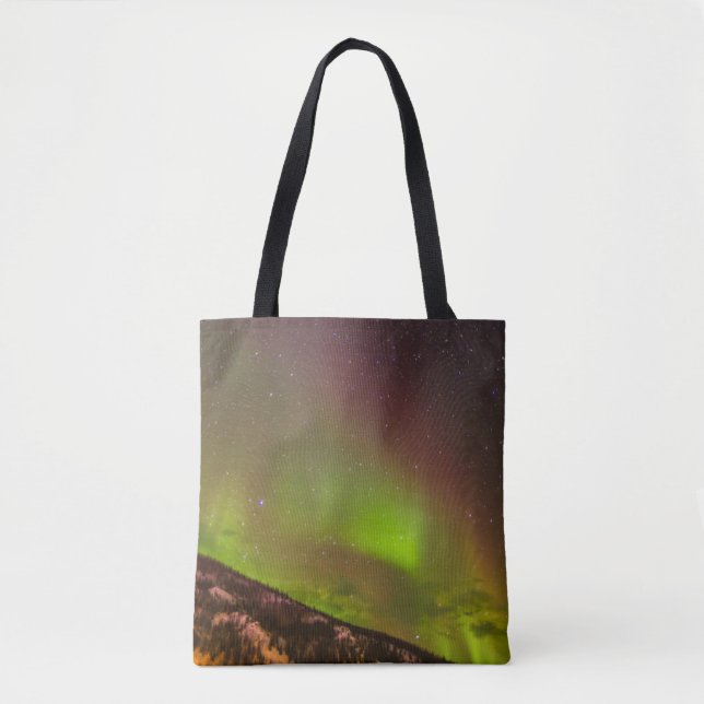 Aurora Borealis | Mountains Fairbanks Alaska Tote Bag (Front)