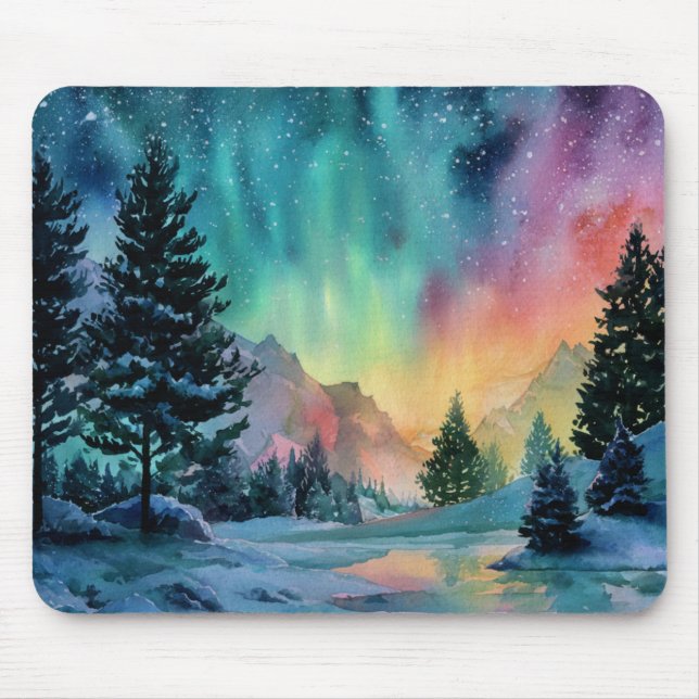 Aurora Borealis Mouse Mat (Front)