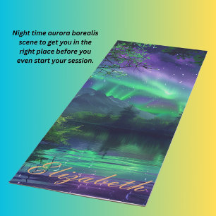 Aurora Borealis night scene  Yoga Mat