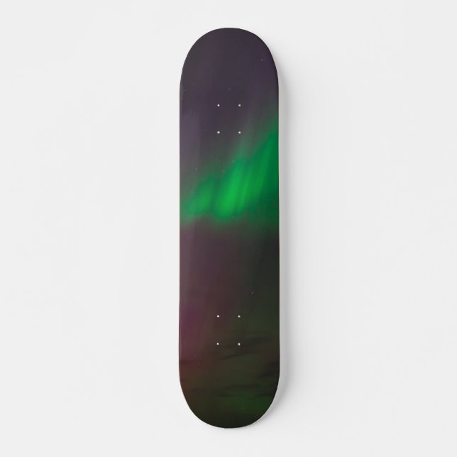 Aurora Borealis Norther Lights Alaska Sky Green Skateboard (Front)