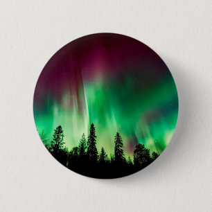 Aurora borealis northern lights 6 cm round badge