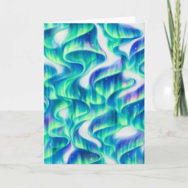 Aurora Borealis Northern Lights Abstract Pattern Card (Front)