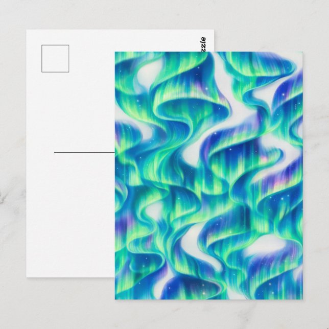 Aurora Borealis Northern Lights Abstract Pattern Postcard (Front/Back)