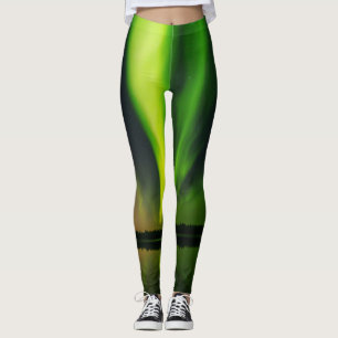 Aurora Borealis Northern lights Alaska, sky Leggings