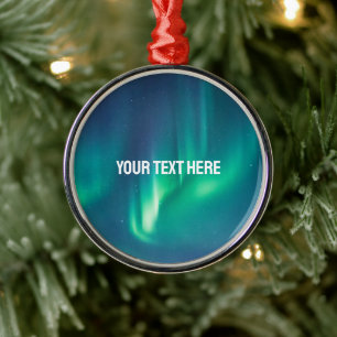 Aurora Borealis Northern lights arctic night sky C Metal Tree Decoration
