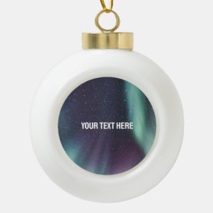 Aurora Borealis Northern lights arctic night sky Ceramic Ball Christmas Ornament