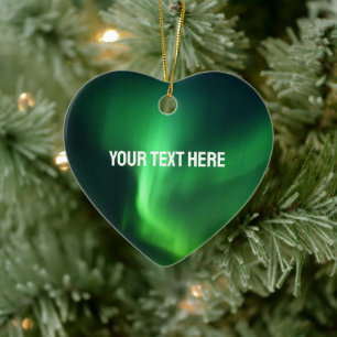 Aurora Borealis Northern lights arctic night sky Ceramic Tree Decoration
