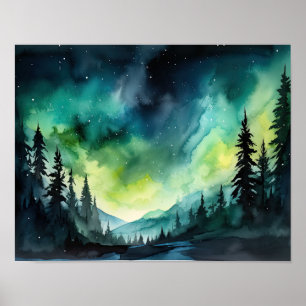 Aurora Borealis Northern Lights Art Print Poster