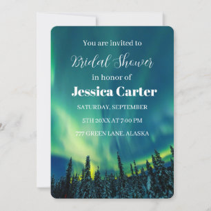 Aurora Borealis Northern Lights Bridal Shower Invitation