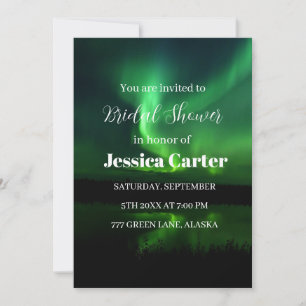 Aurora Borealis Northern Lights Bridal Shower Invitation