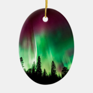 Aurora borealis northern lights ceramic tree decoration