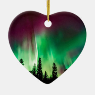 Aurora borealis northern lights ceramic tree decoration