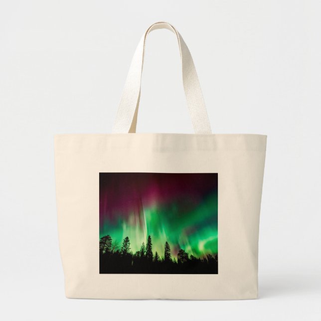 Aurora borealis northern lights large tote bag (Front)