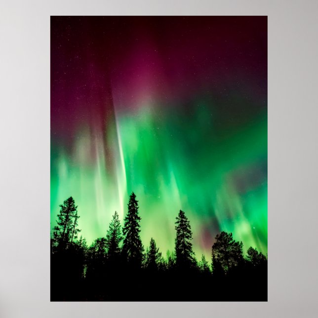 Aurora borealis northern lights poster (Front)