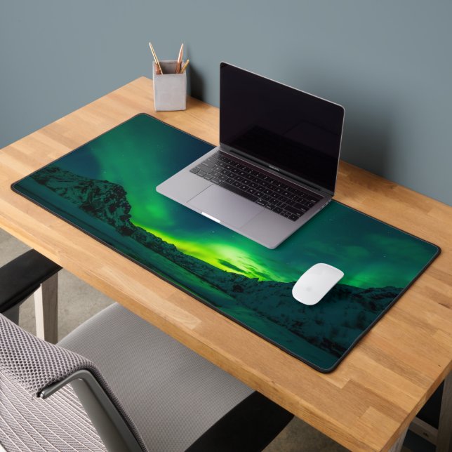 Aurora Borealis Northern Lights Sky Winter  Desk Mat (Office 2)