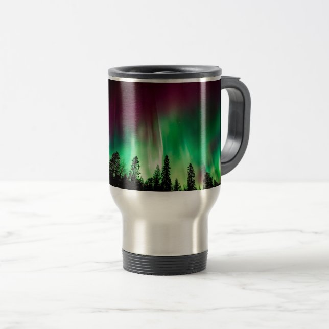 Aurora borealis northern lights travel mug (Front Right)