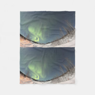 Aurora Borealis Northern Lights Trees Nature Lands Fleece Blanket