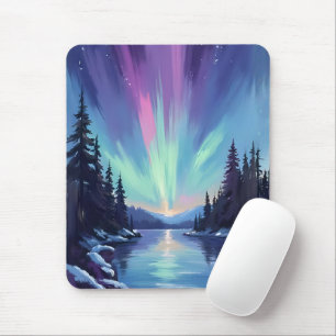 Aurora Borealis   Northern Lights Watercolor Mouse Mat