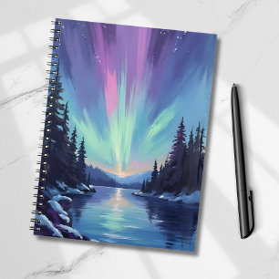 Aurora Borealis Northern Lights Watercolor Notebook