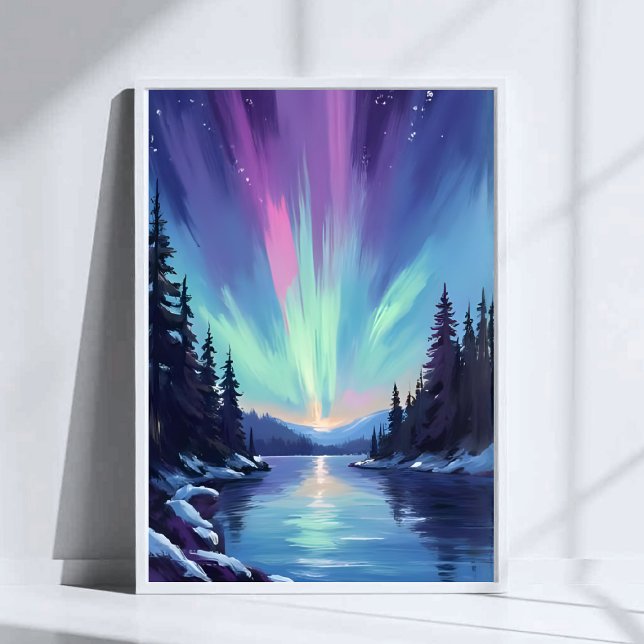 Aurora Borealis | Northern Lights Watercolor Poster (Creator Uploaded)