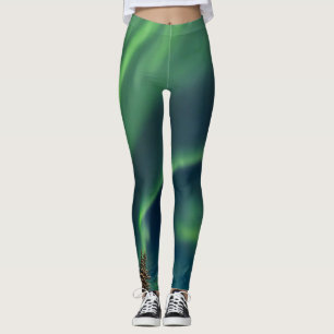 Aurora Borealis Northern lights winter stars sky Leggings