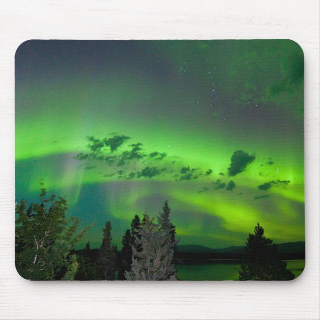 Aurora borealis over boreal forest mouse mat (Front)
