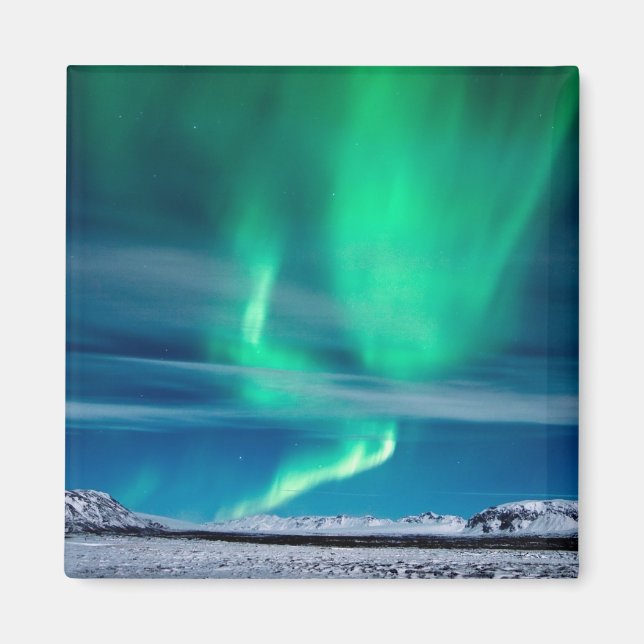 Aurora Borealis over Mosfellsheiði Magnet (Front)