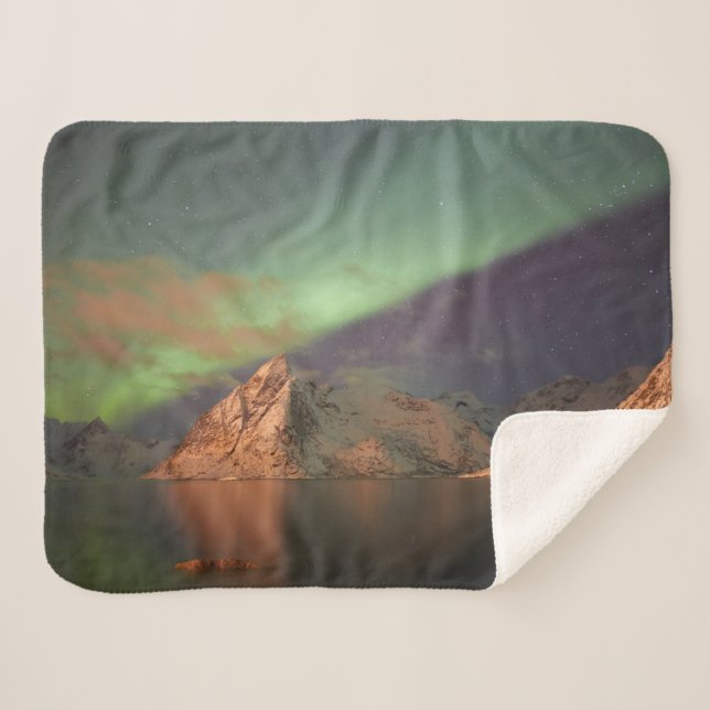 Aurora Borealis, Polar Lights Sherpa Blanket (Front (Horizontal))