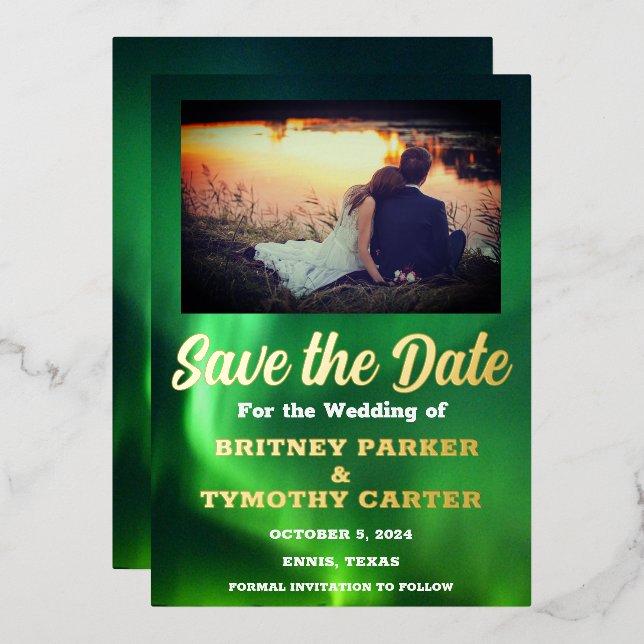 Aurora Borealis Sky QR Code Photo Wedding (Front/Back)