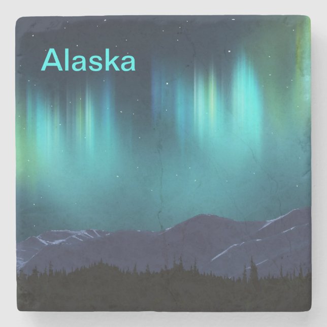 Aurora Borealis Stone Coaster (Front)