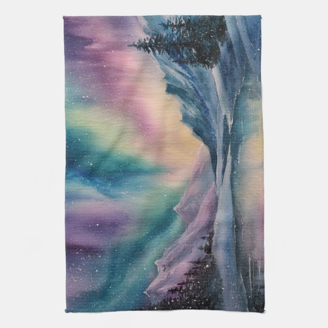 Aurora Borealis Tea Towel (Vertical)