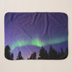 Aurora Borealis & Trees   Manitoba, Canada Sherpa Blanket